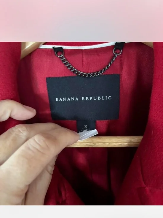 Banana Republic Red Wool Pea Coat - Picture 2 of 4